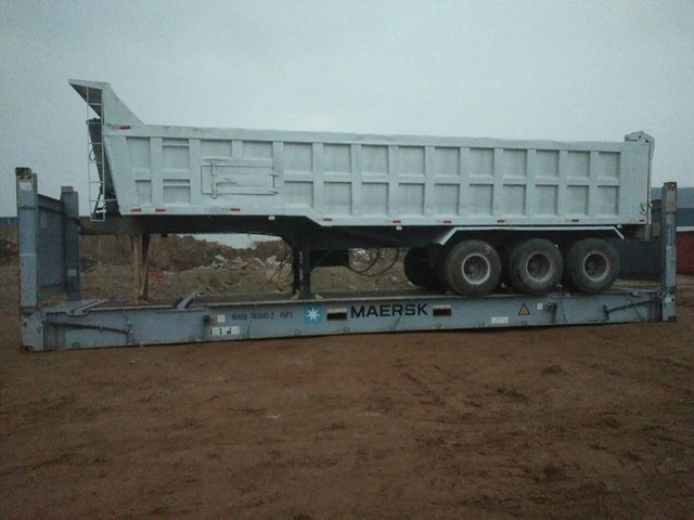 Transport d'extraction de sable Remorque à benne basculante d'occasion de 50 tonnes